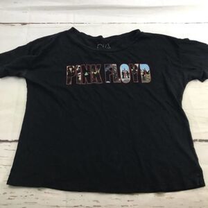 Chaser Pink Floyd photographic boxy graphic band black T-shirt womens small